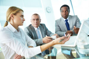 group meeting discussing a project